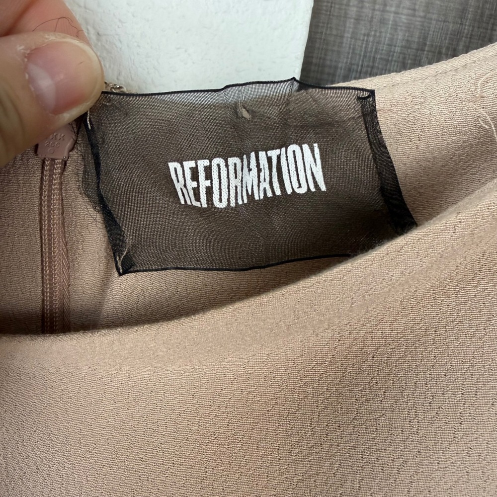 Reformation Champagne Off Shoulder Gardner Maxi Dress Gown Sweetheart Size 4‎ - Picture 14 of 14
